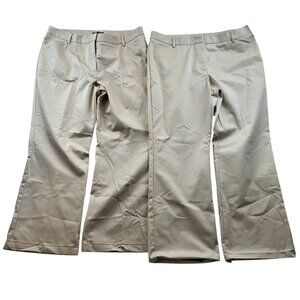Lands' End Women's Pants Size 16 Lot Of Two Classic Bootcut Casual Khaki FLAWS